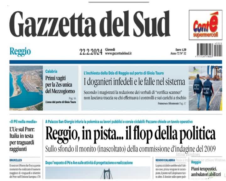 Rassegna stampa 22 02 2024 edizioni Calabria